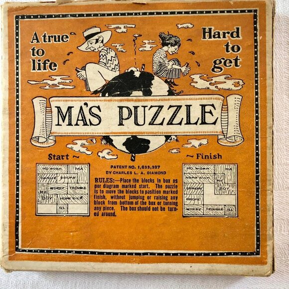 Vintage 1976 Complete Ma's Wooden Puzzle W/ Original Box - Picture 3 of 8